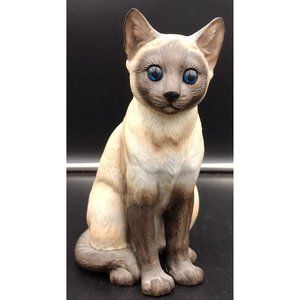 Vintage Seizan CP Fine Art 7.5 inch Siamese Cat Kitten Porcelain Figurine